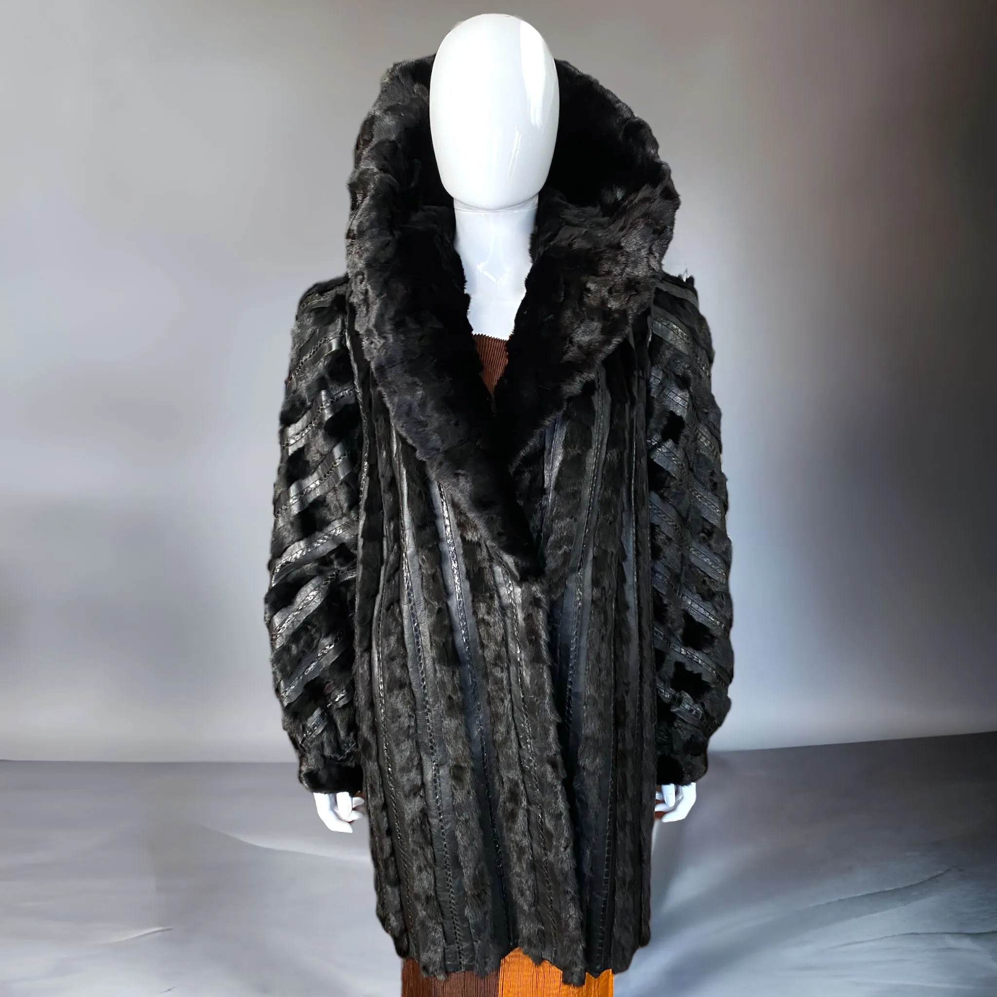 1960s Leather Snakeskin Fur Coat