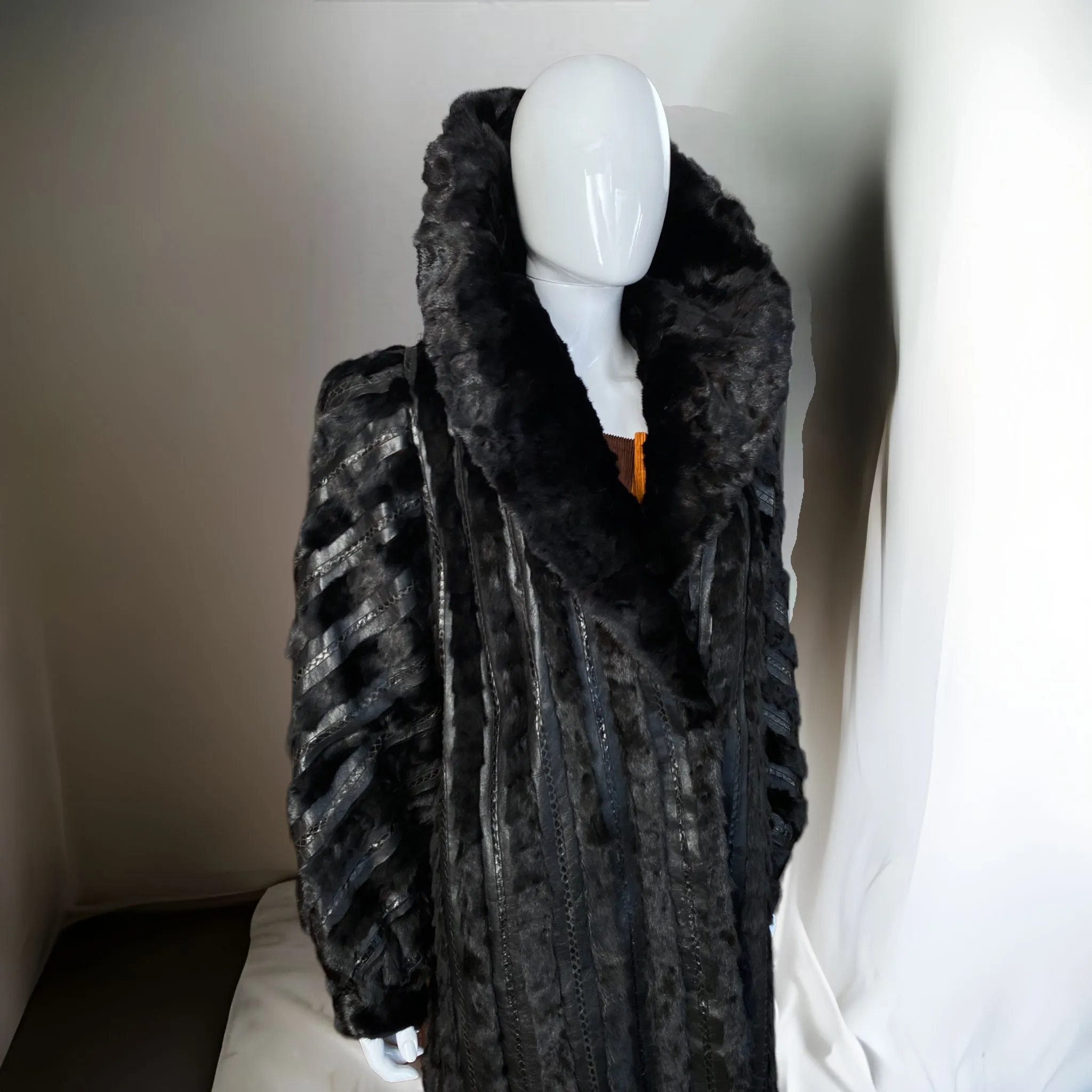 1960s Leather Snakeskin Fur Coat