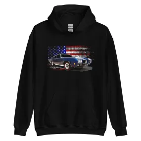 1970 GTO Hoodie Sweatshirt With American Flag