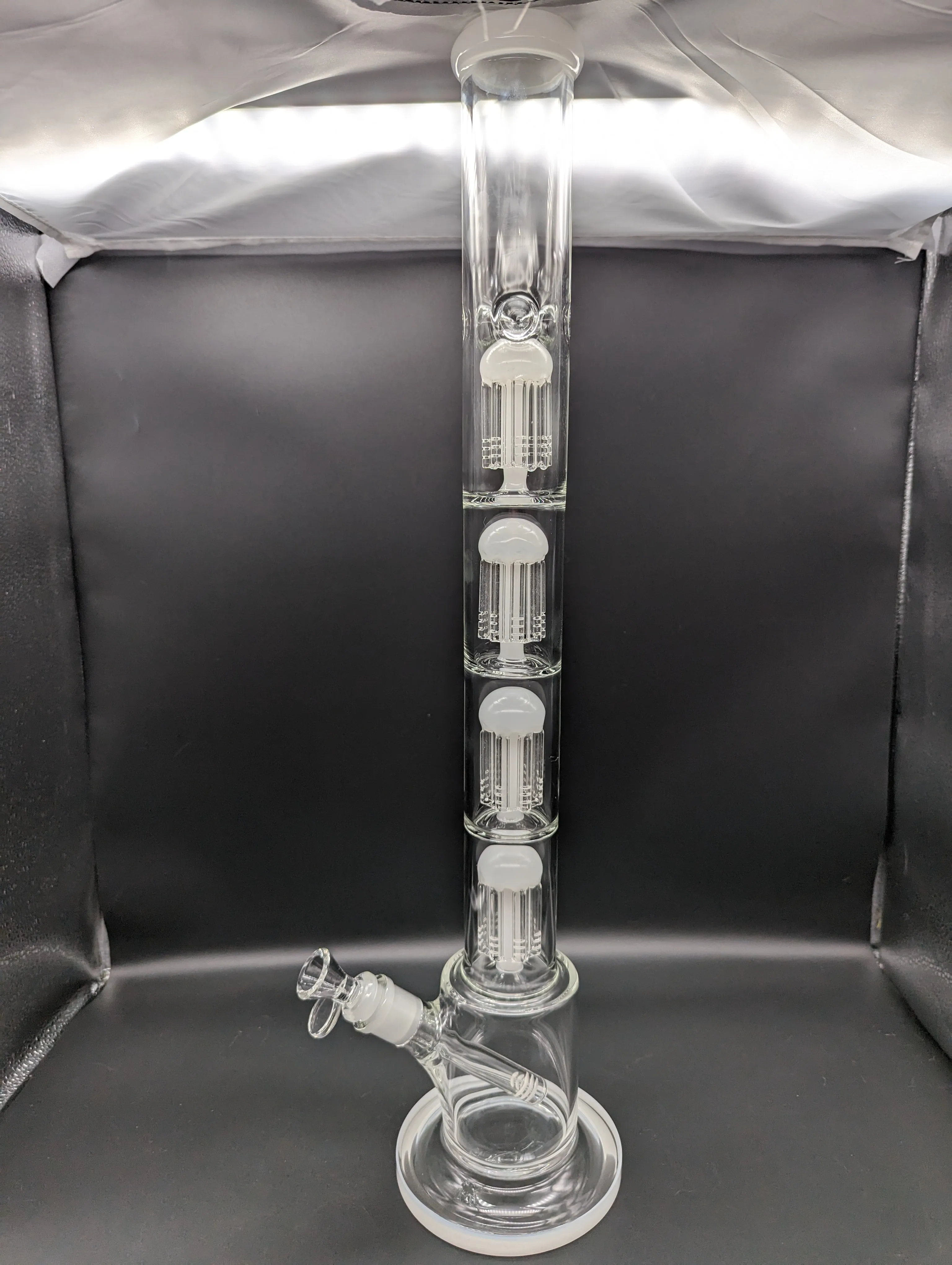 24 Quad Tree Perc Straight Tube Bong