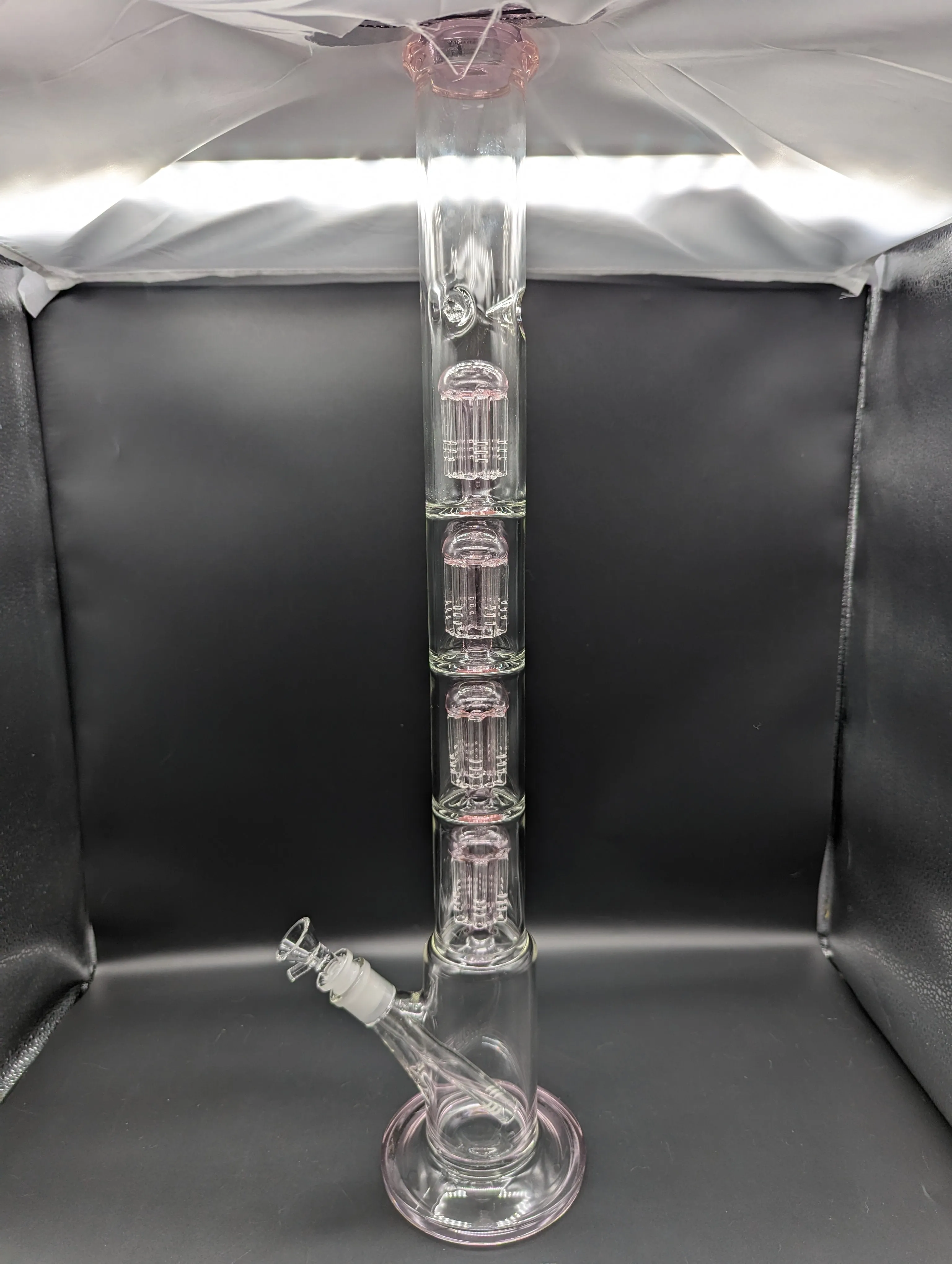 24 Quad Tree Perc Straight Tube Bong