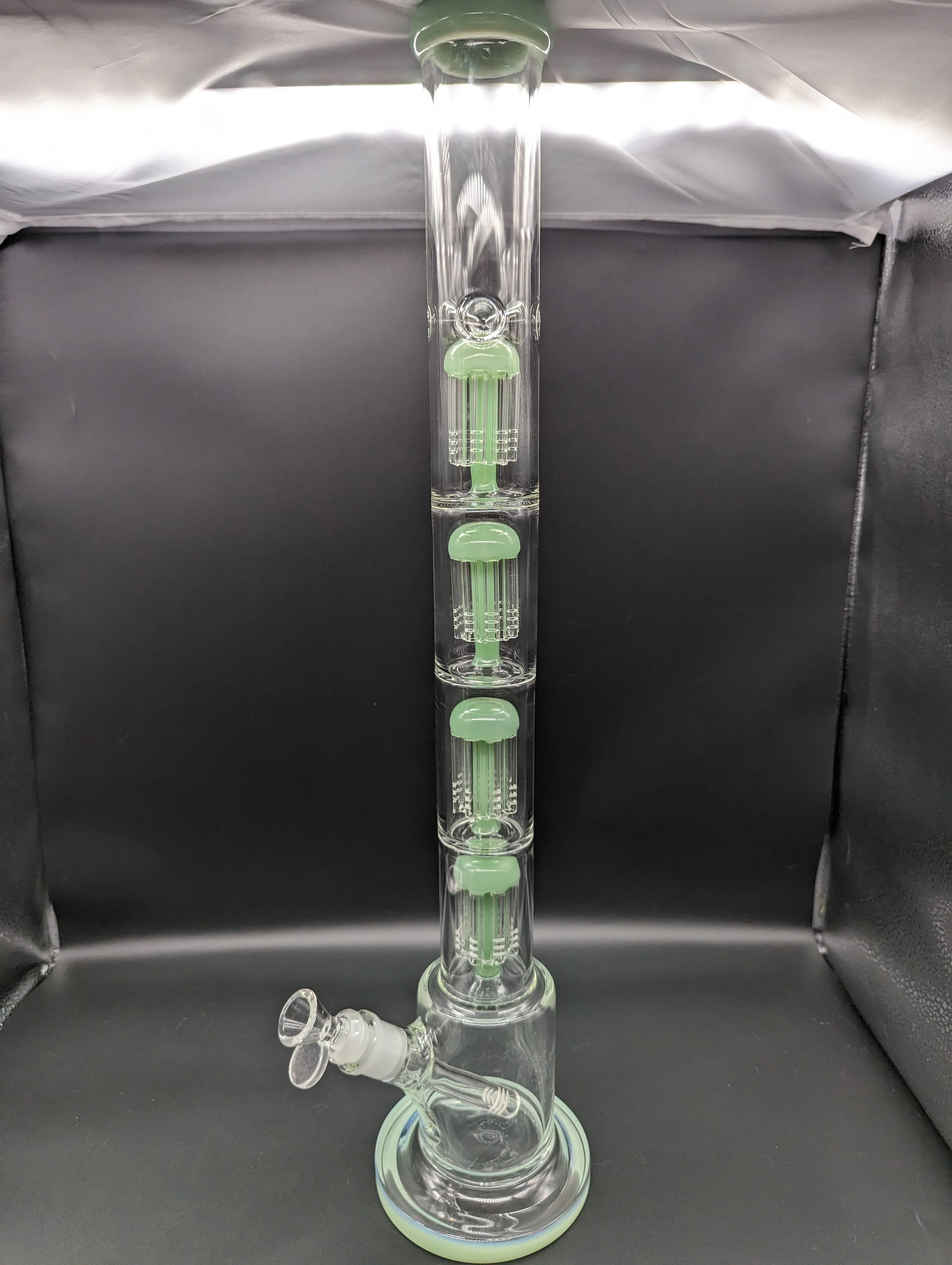 24 Quad Tree Perc Straight Tube Bong