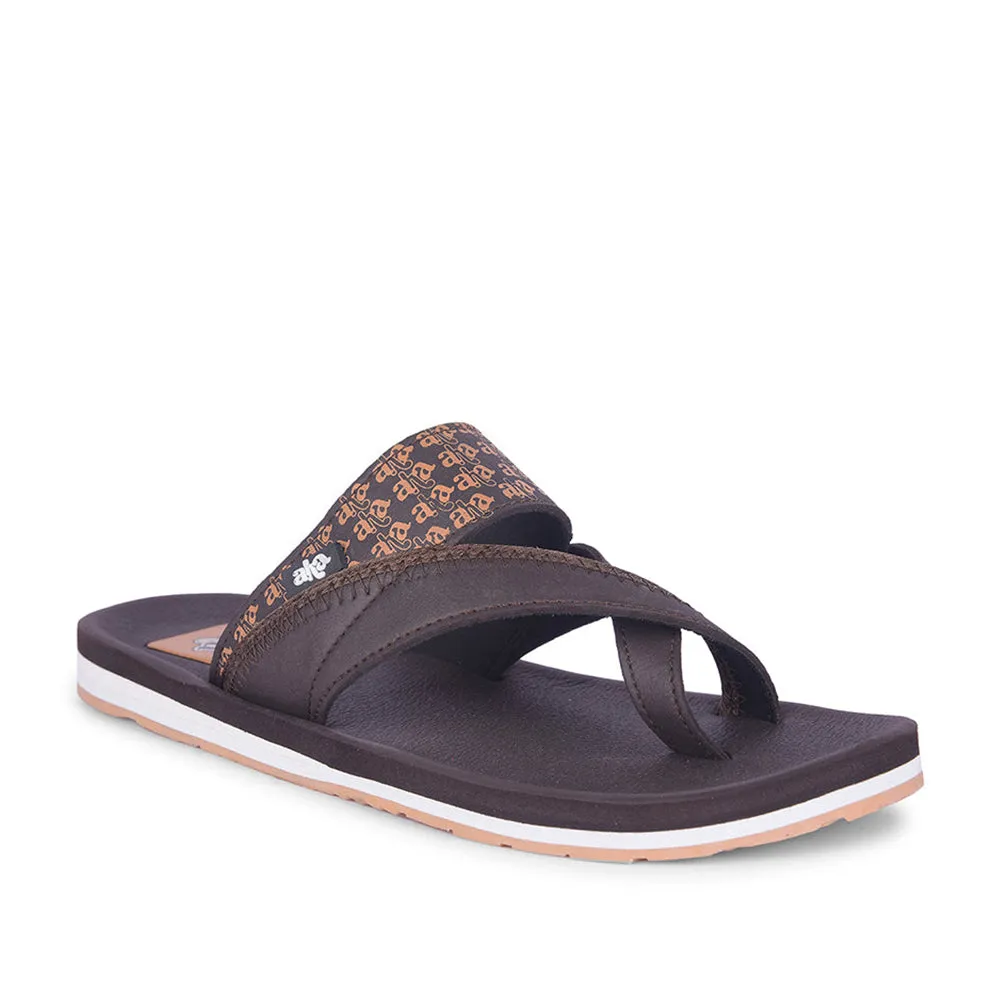 Stylish A-HA Dark Brown Casual Flip Flops for Men - ANCO-02 by Liberty