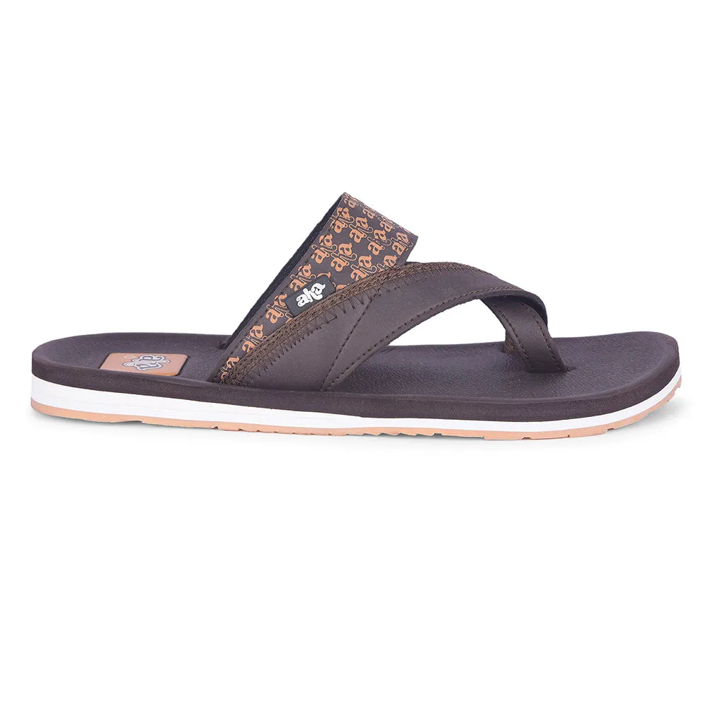 Stylish A-HA Dark Brown Casual Flip Flops for Men - ANCO-02 by Liberty