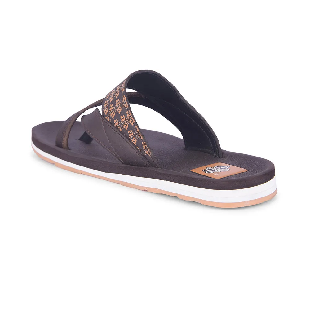 Stylish A-HA Dark Brown Casual Flip Flops for Men - ANCO-02 by Liberty