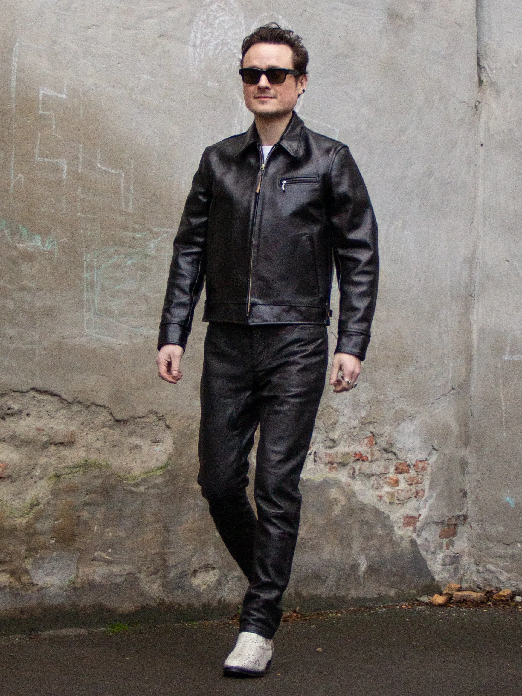 Aero Leather Clothing, 1930's Highwayman, Black Chromexcel Horsehide