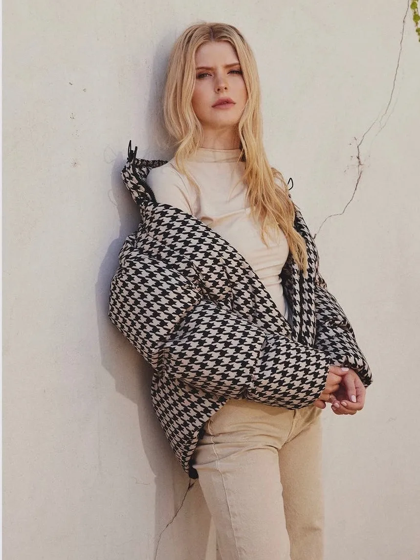 Aspen Houndstooth Puffer Jacket