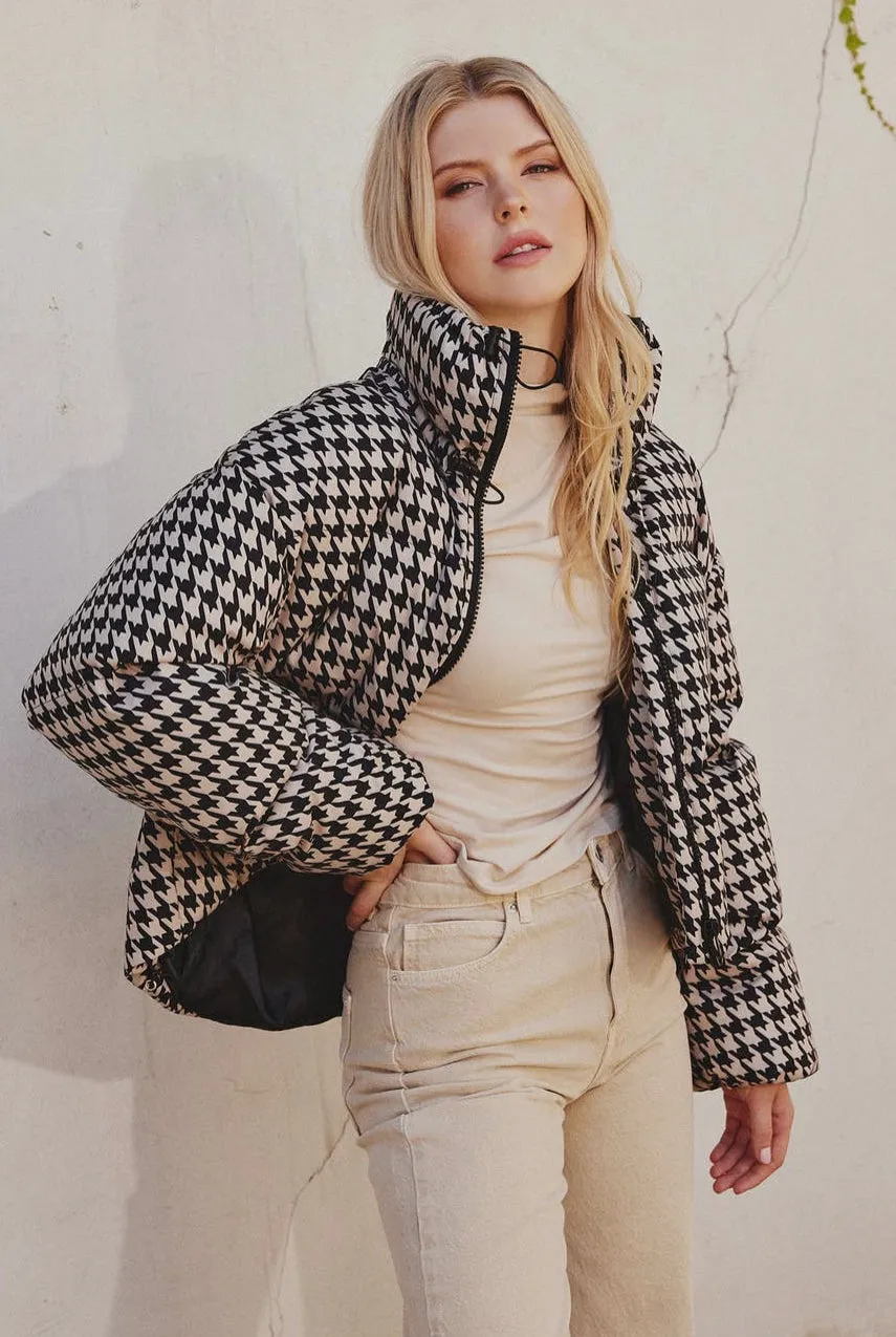 Aspen Houndstooth Puffer Jacket