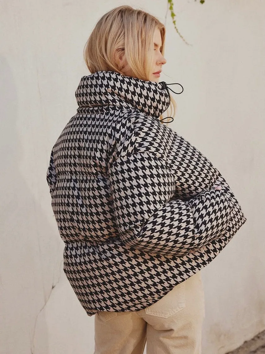 Aspen Houndstooth Puffer Jacket