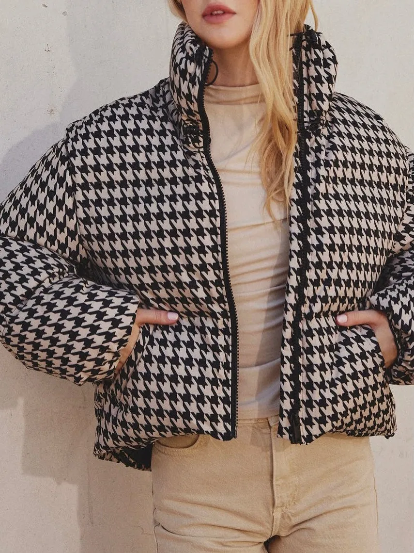 Aspen Houndstooth Puffer Jacket