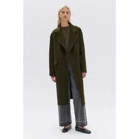 Assembly Label Sadie Single Breasted Wool Coat- Forest