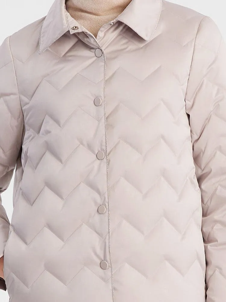 Beige Goose Down Coat