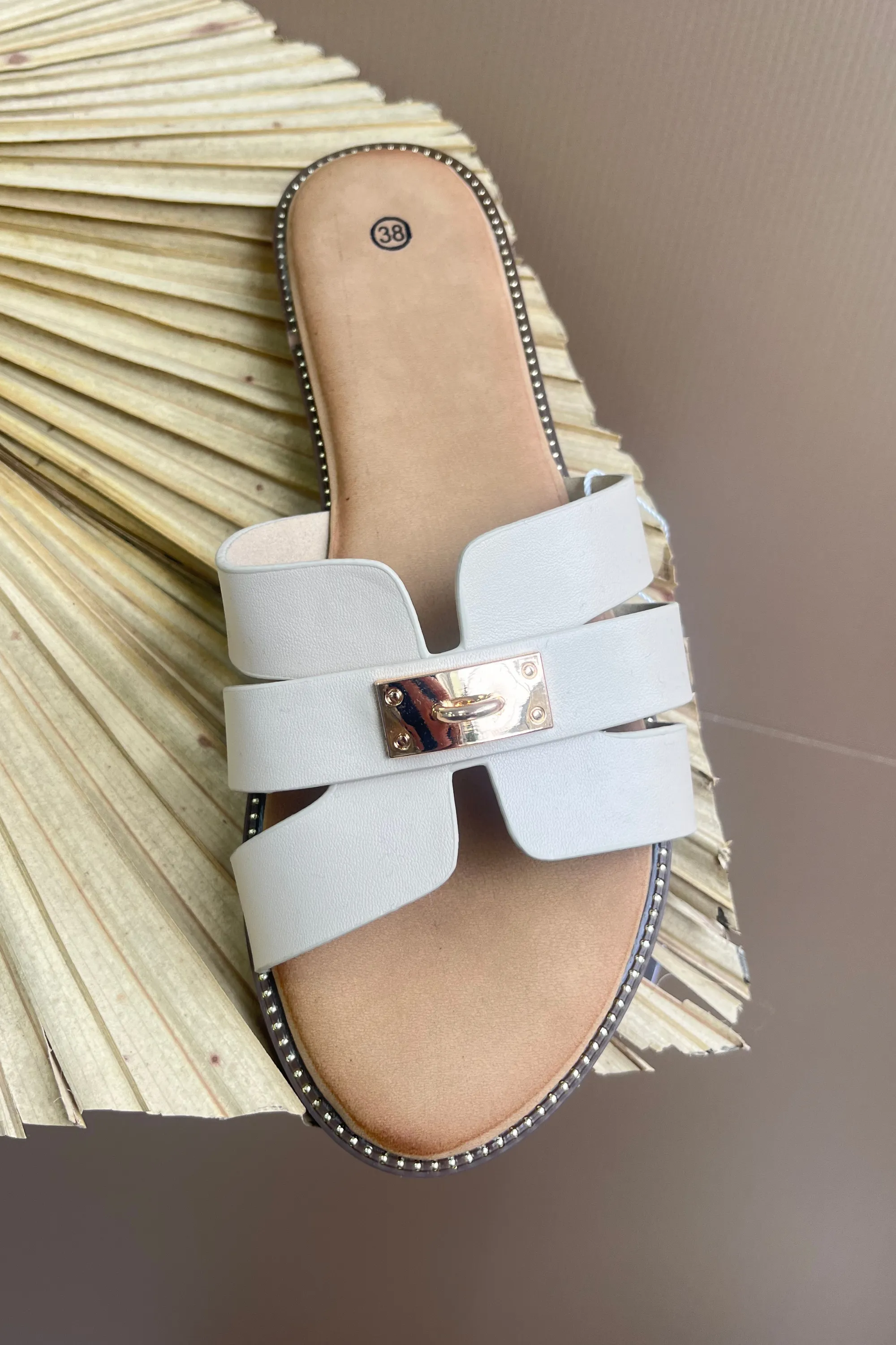 Beige strap sandals