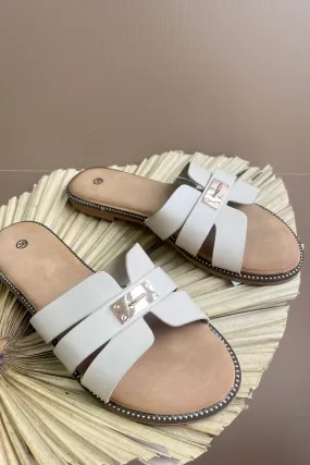 Beige strap sandals