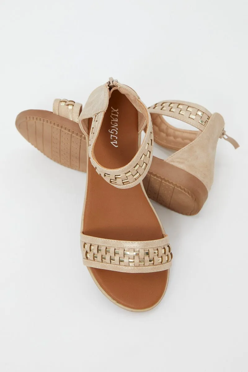 Beige Woven Sandal