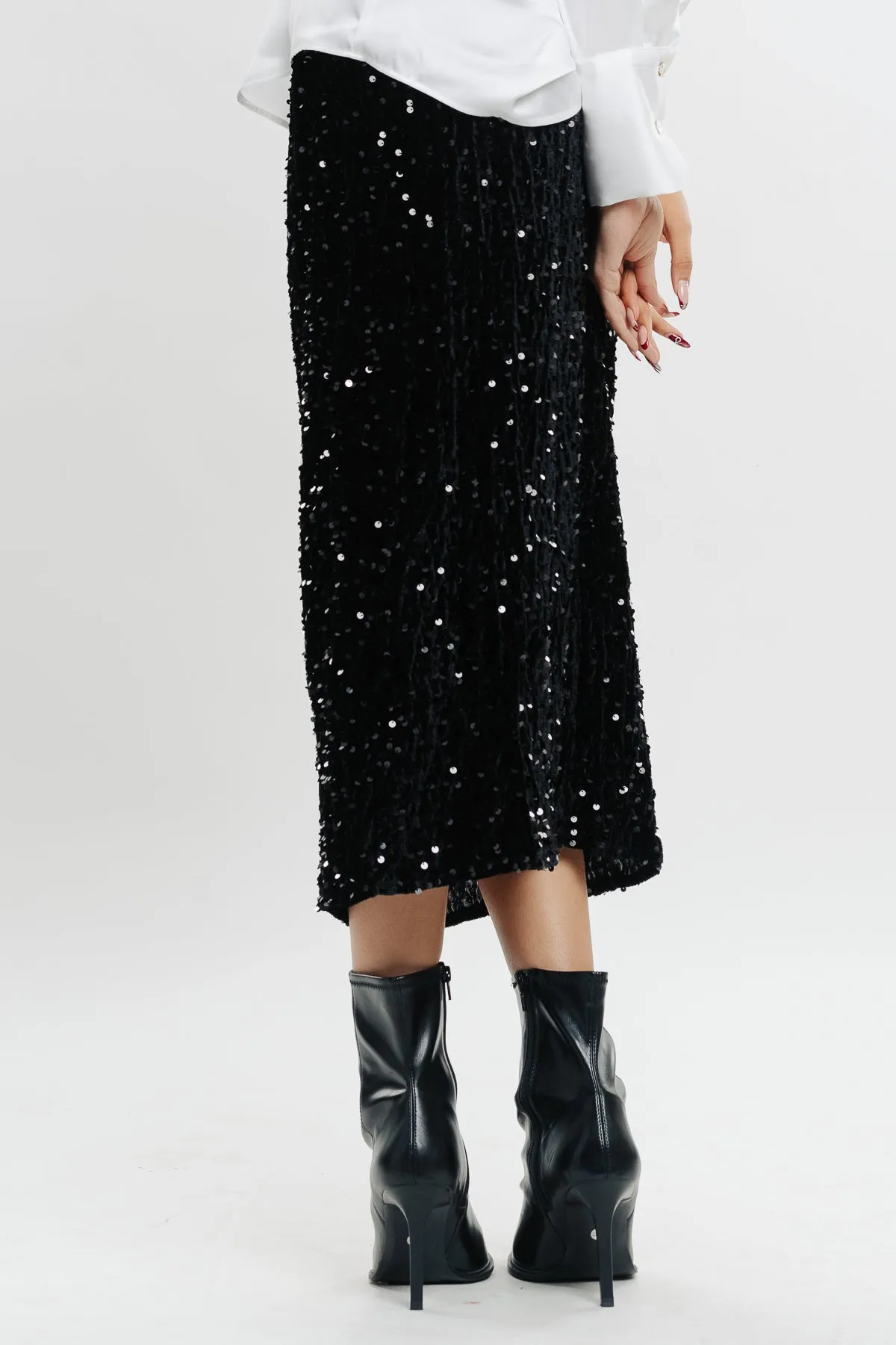 Black Sequin Skirt