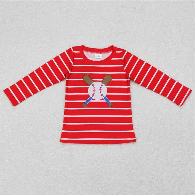 Boys Shirt - Long Sleeve - Baseball Applique to 14/16