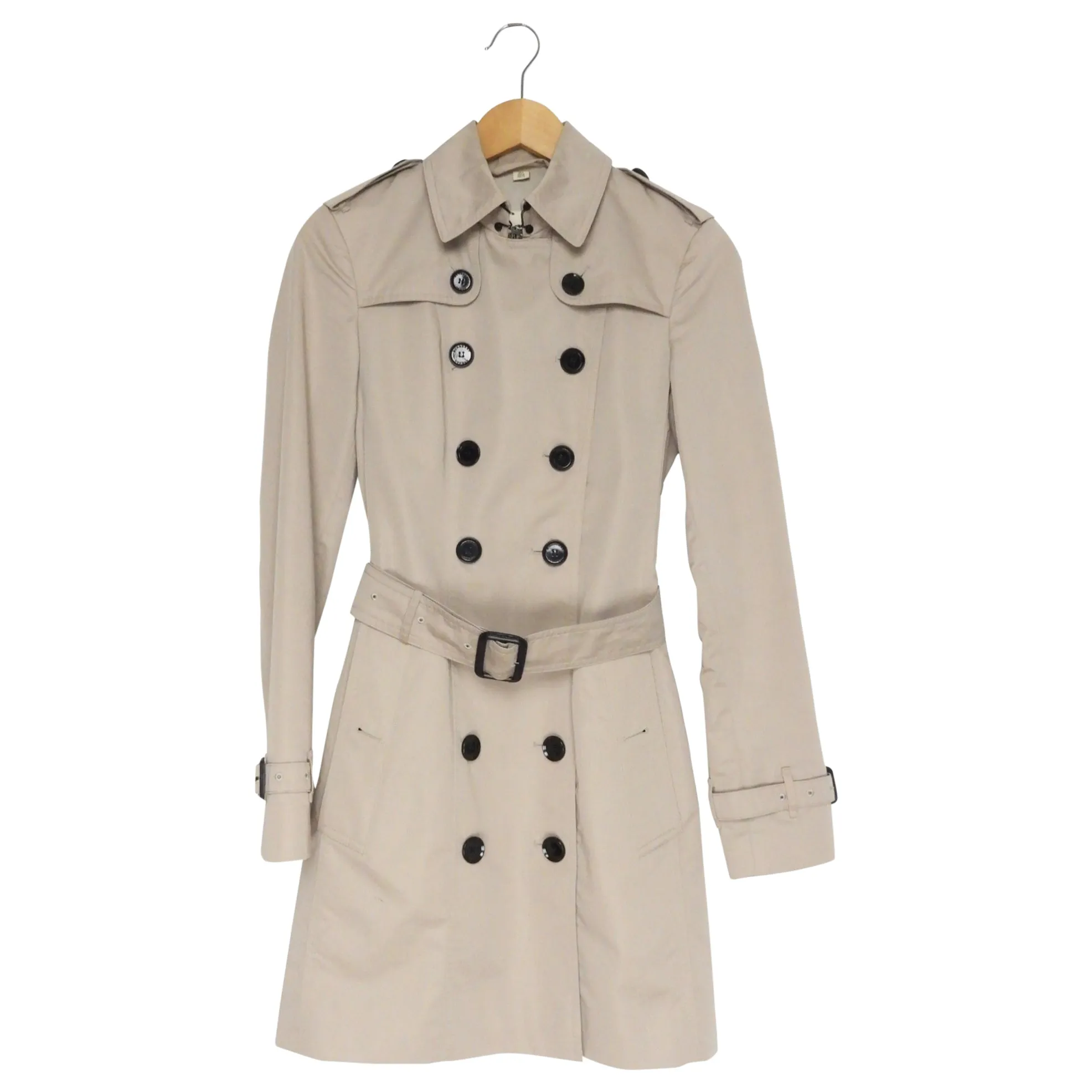 Burberry Beige Gabardine Canvas Trench Coat - IT38 / US4