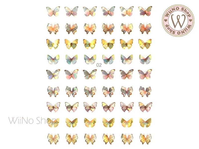 Butterfly Holographic Adhesive Nail Art Sticker - 1 pc (WB02)