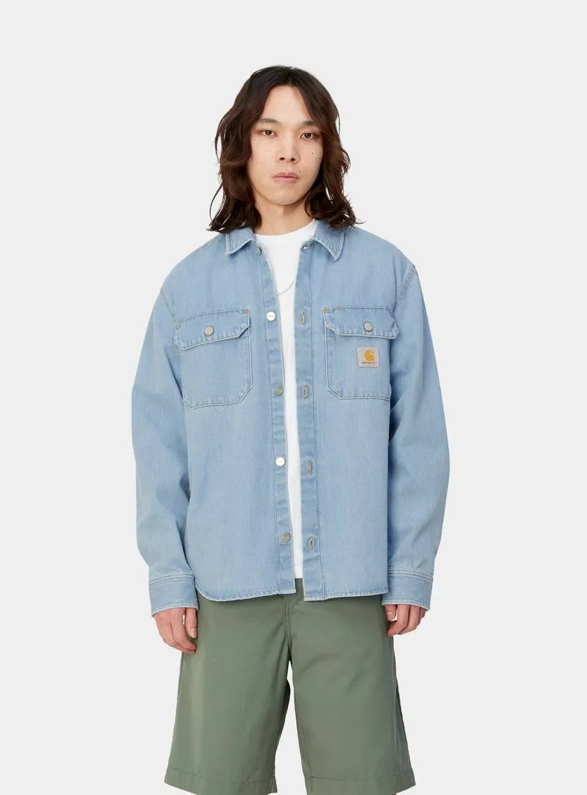 CARHARTT WIP Harvey Shirt Jacket Blue Stone Bleached