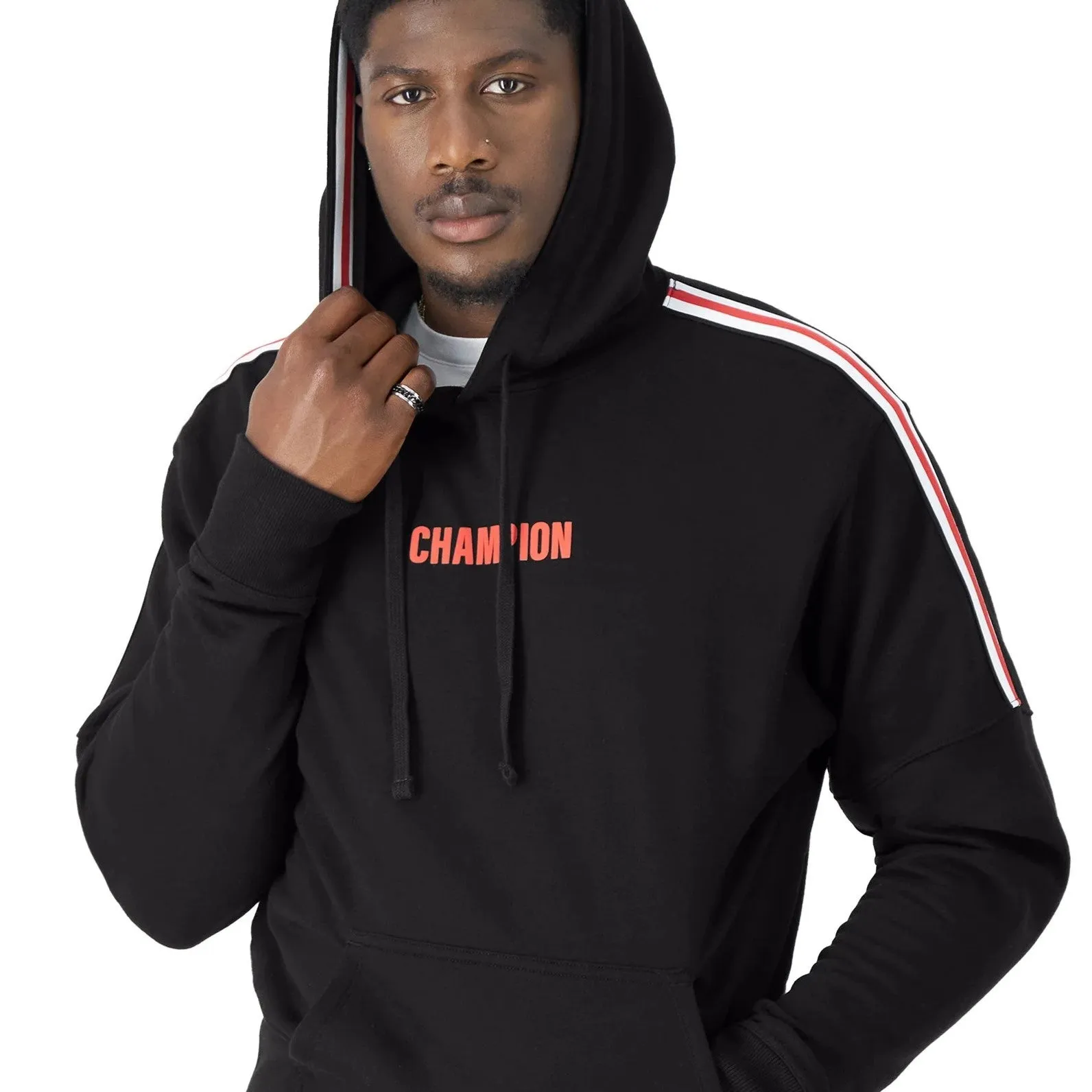 CHAMPION Powerblend Warm Up Hoodie Taped Sleeve