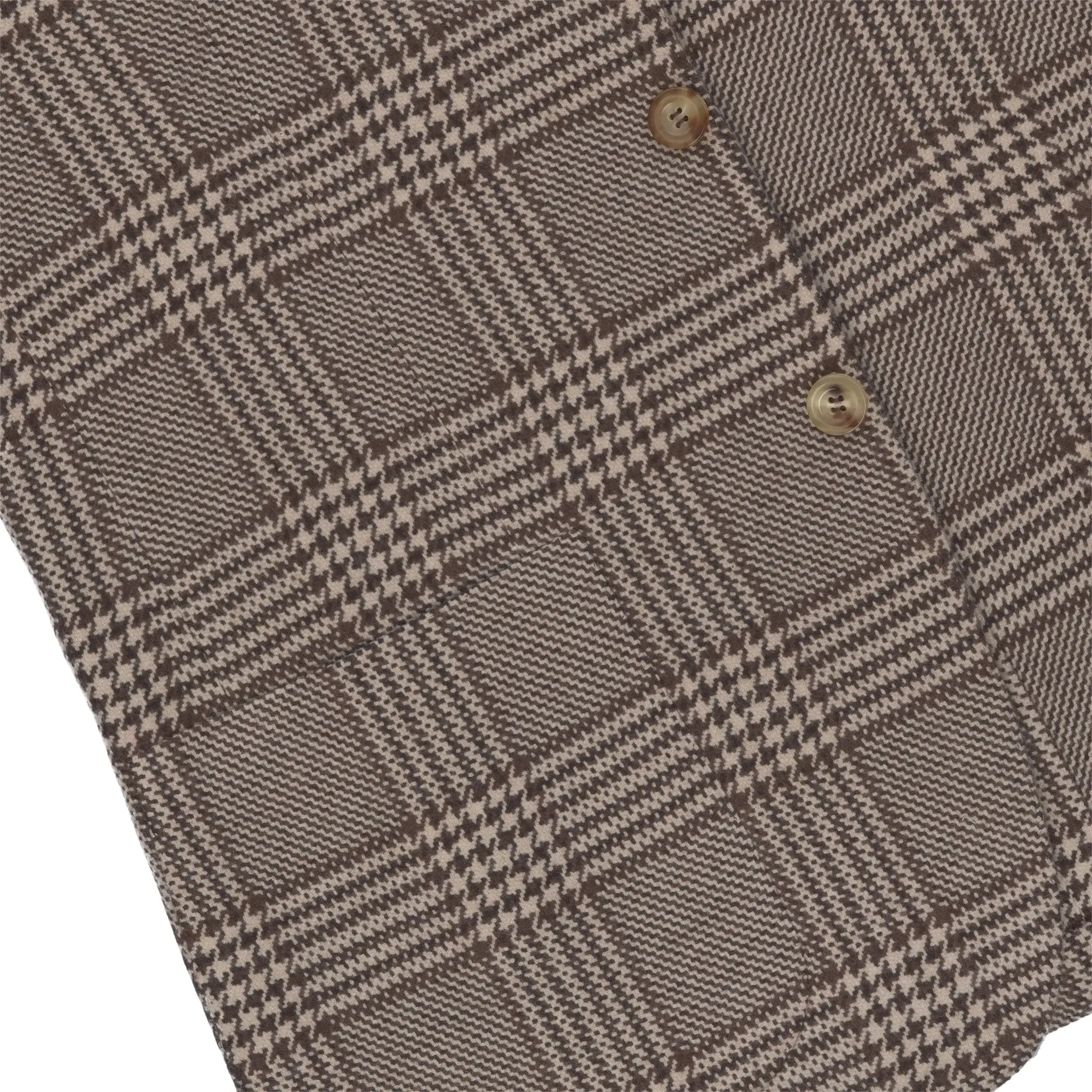 Checked Cashmere Jacket in Brown and White