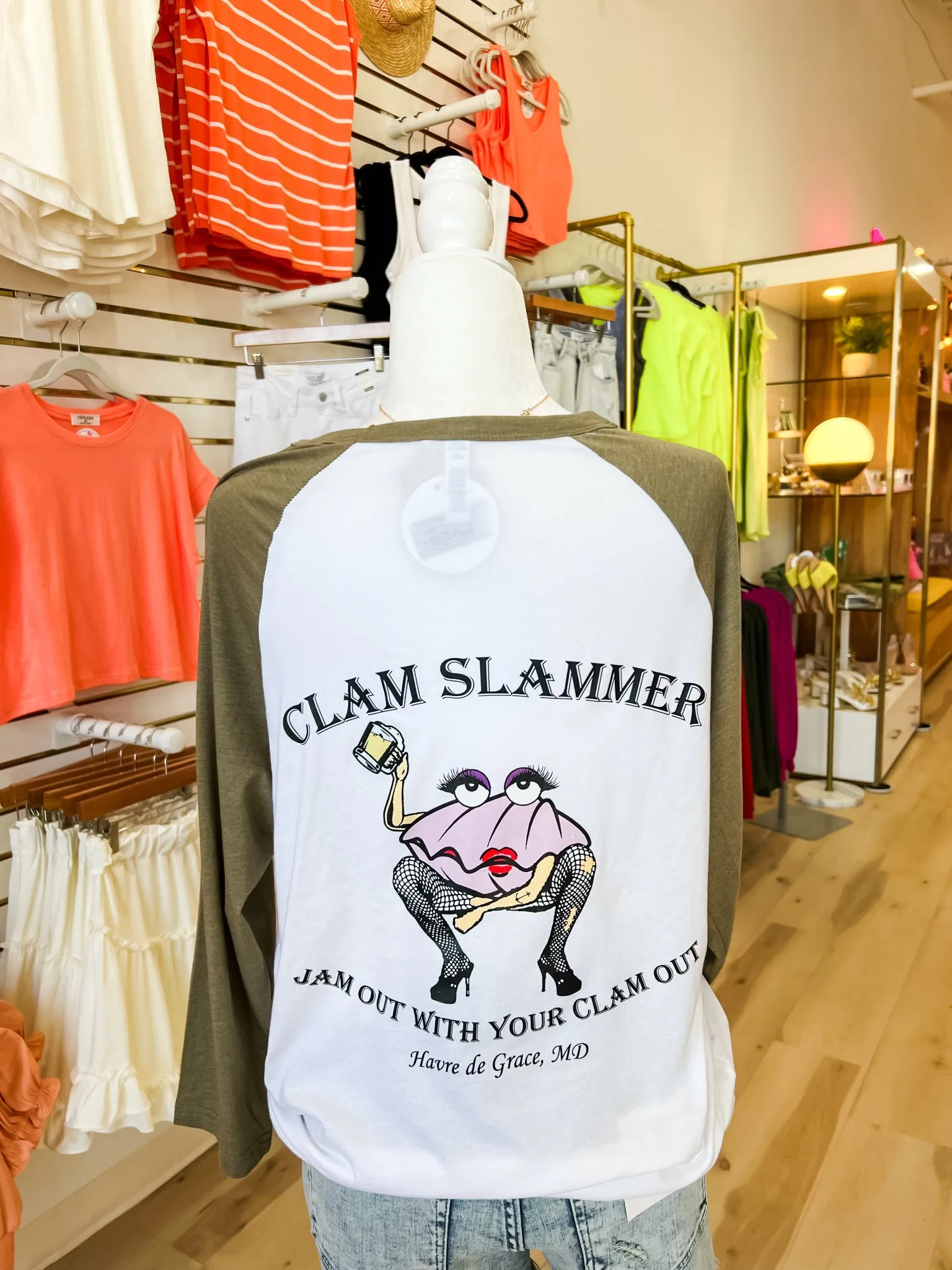 Clam Slammer Baseball Tee