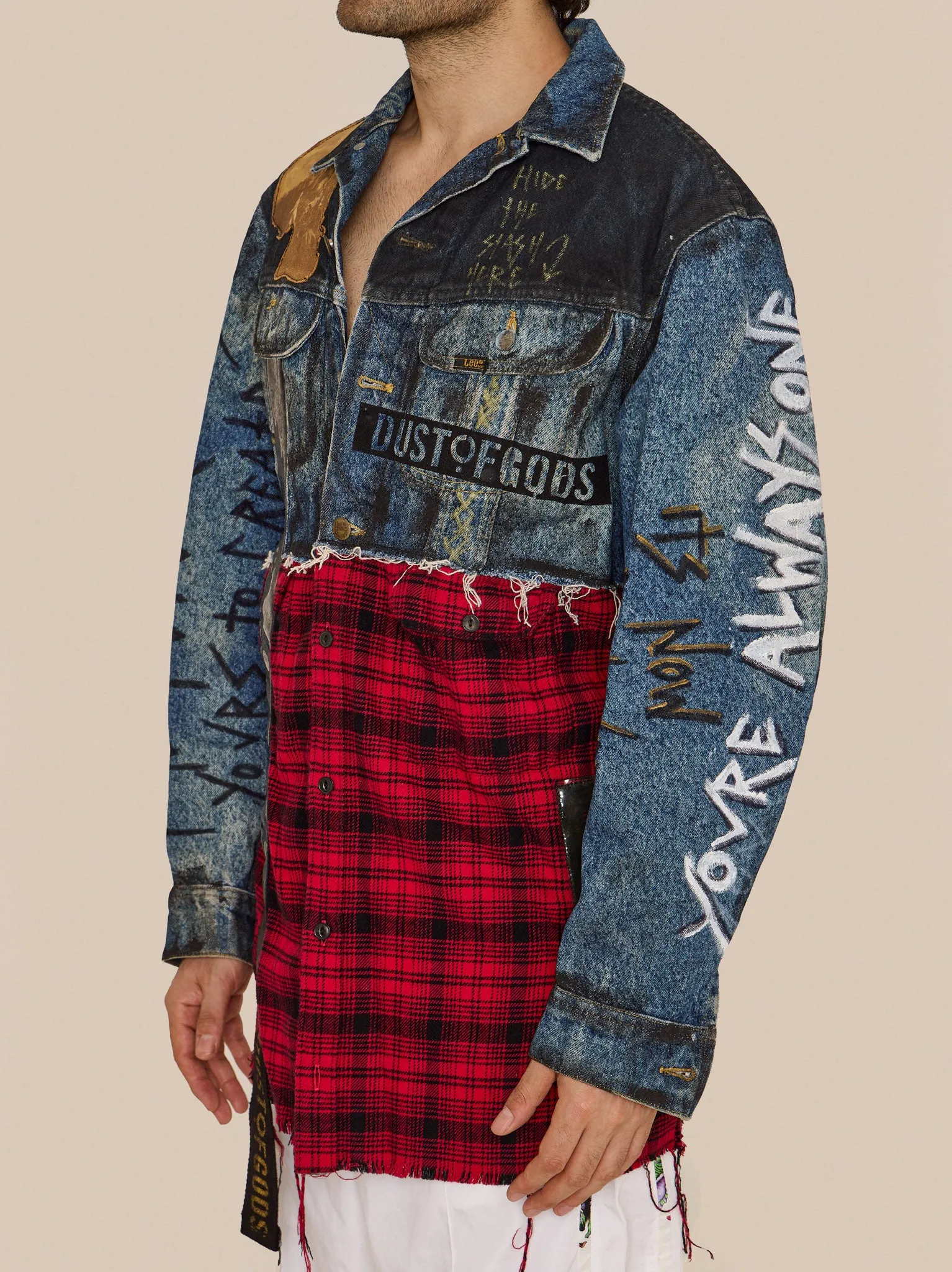 CLASSIC DECONSTRUCTED FLANNEL & DENIM JACKET - DUST OF GODS