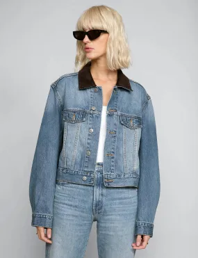 Contrast Collar Denim Jacket