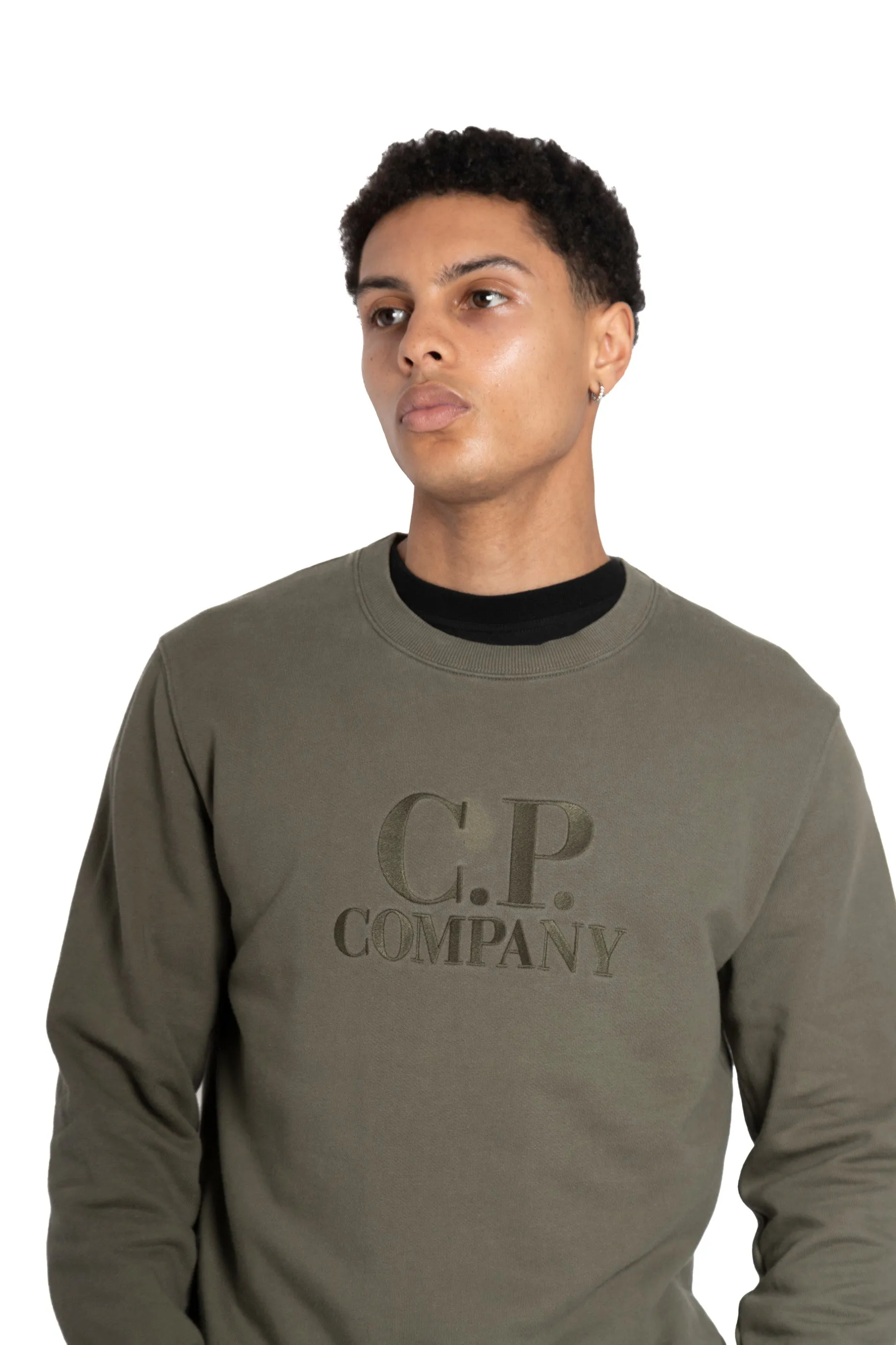 C.P. Company Spellout Khaki Sweater