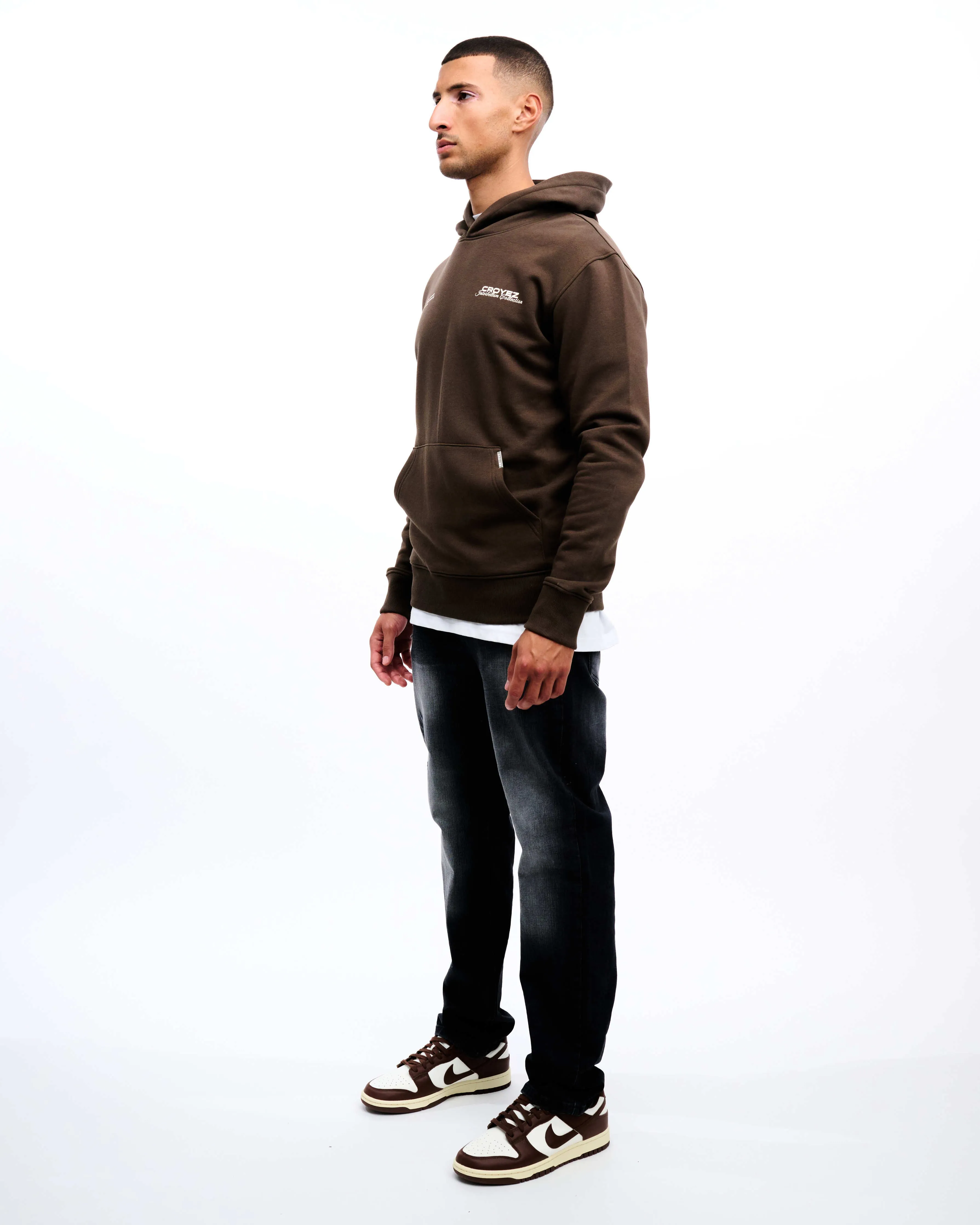 CROYEZ COLLECTION HOODIE - BROWN/VINTAGE WHITE