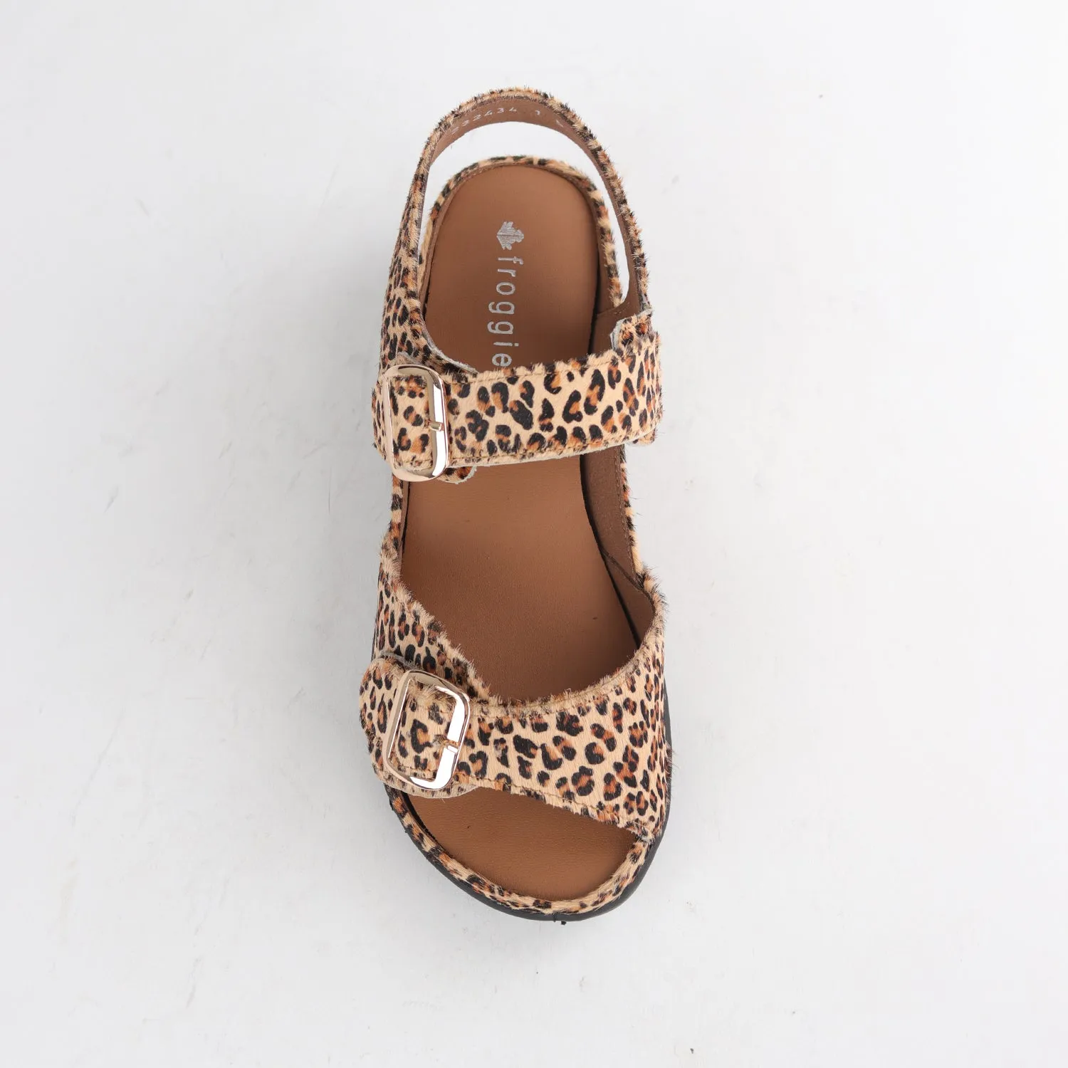 Double Band Sandal with Removable footband in Cheetah Tan - 12411