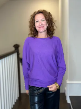 Esqualo Batwing Sweater in Deep Lavender