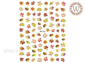 Fall Leaves Adhesive Nail Art Sticker - 1 pc (WG726)