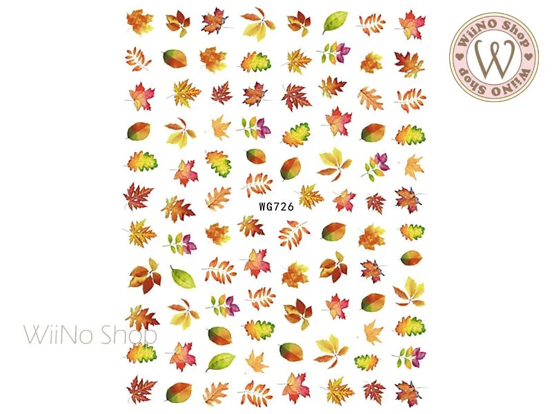 Fall Leaves Adhesive Nail Art Sticker - 1 pc (WG726)