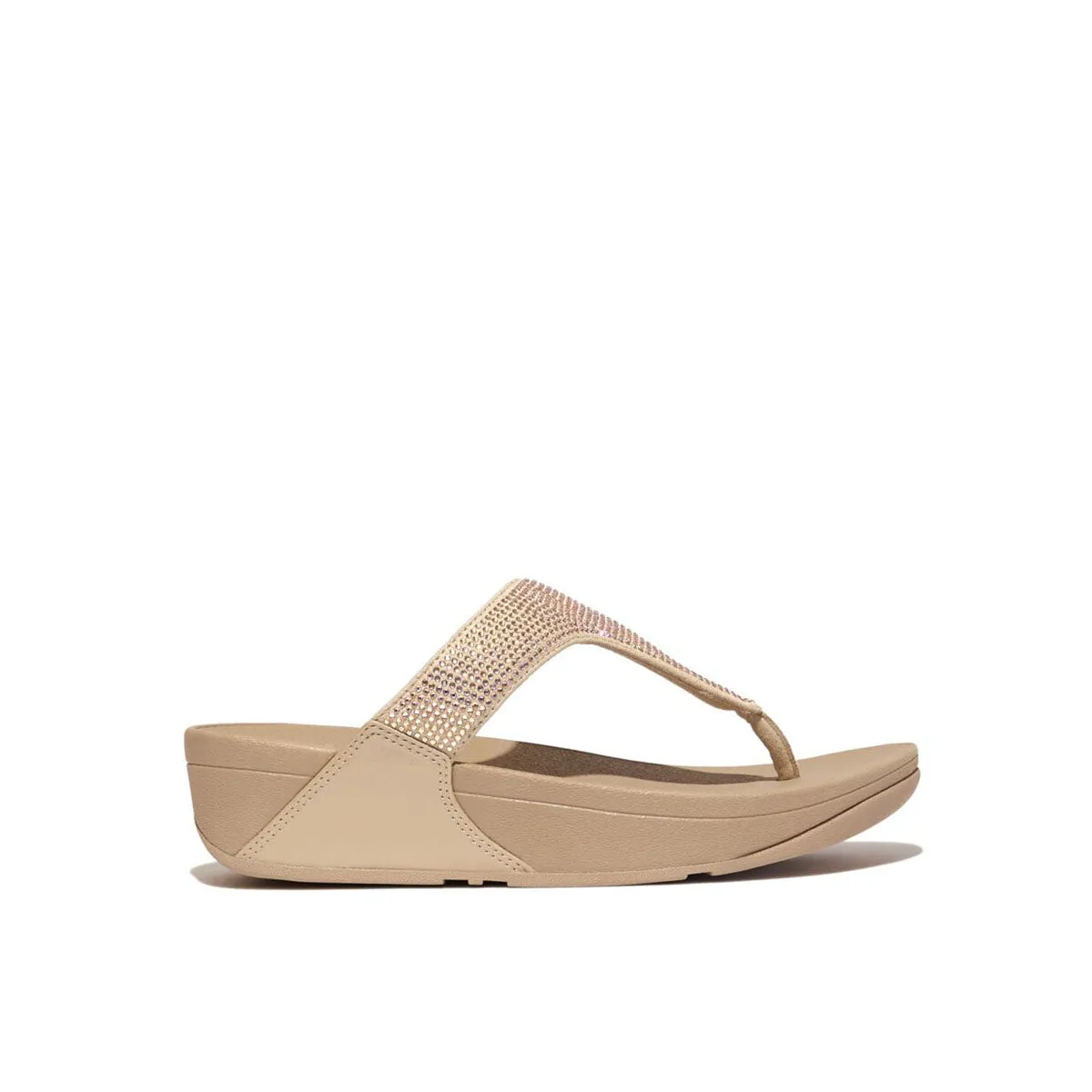 Fit-Flop Lulu Crystal Toe-Post Sandals Latte Beige    