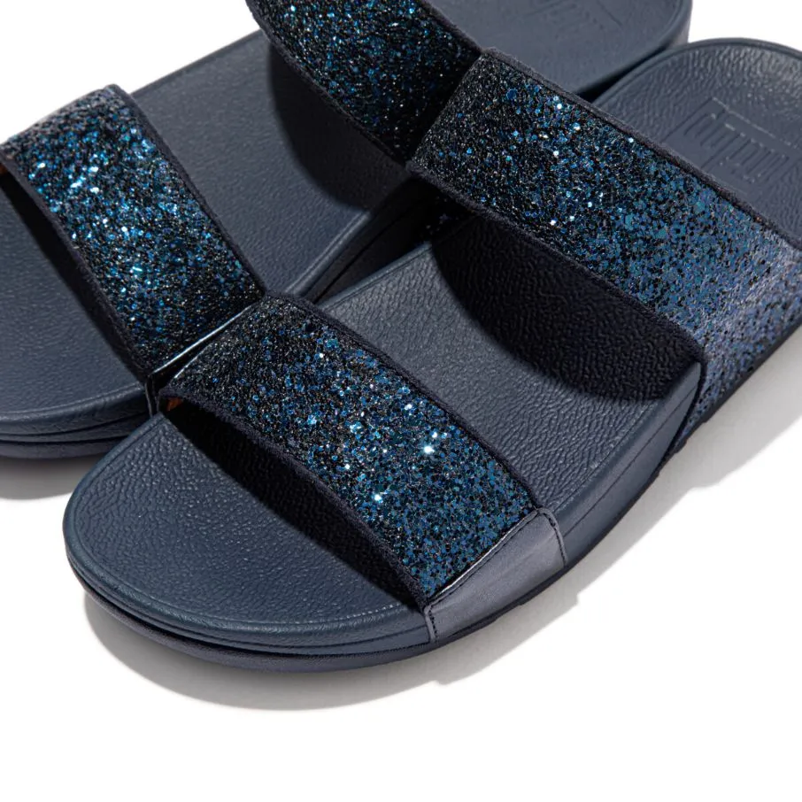 Fit Flop Lulu Glitter Slides Midnight Navy     