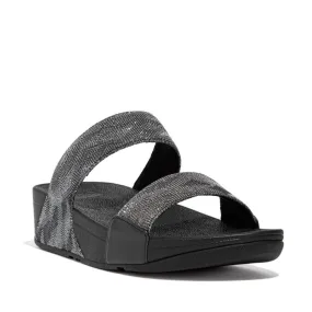 Fit Flop Lulu Glitz Slides Black    