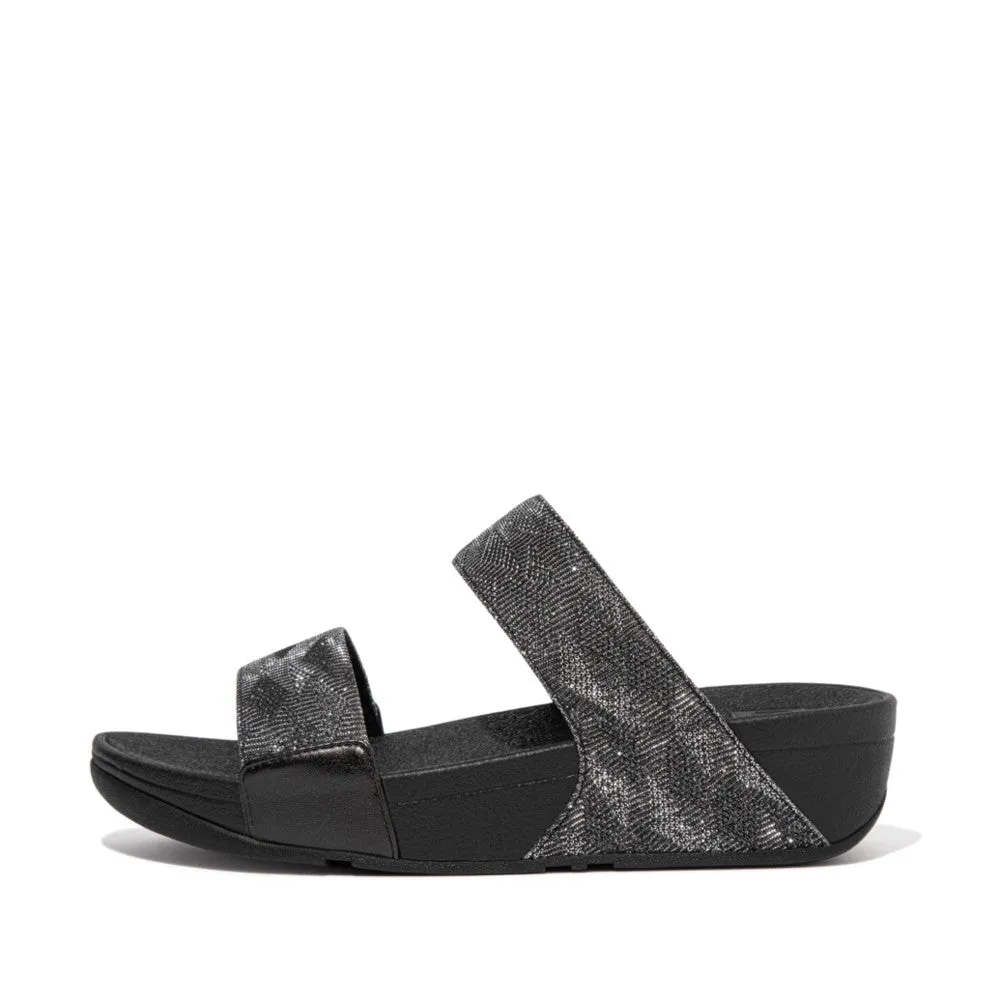 Fit Flop Lulu Glitz Slides Black    