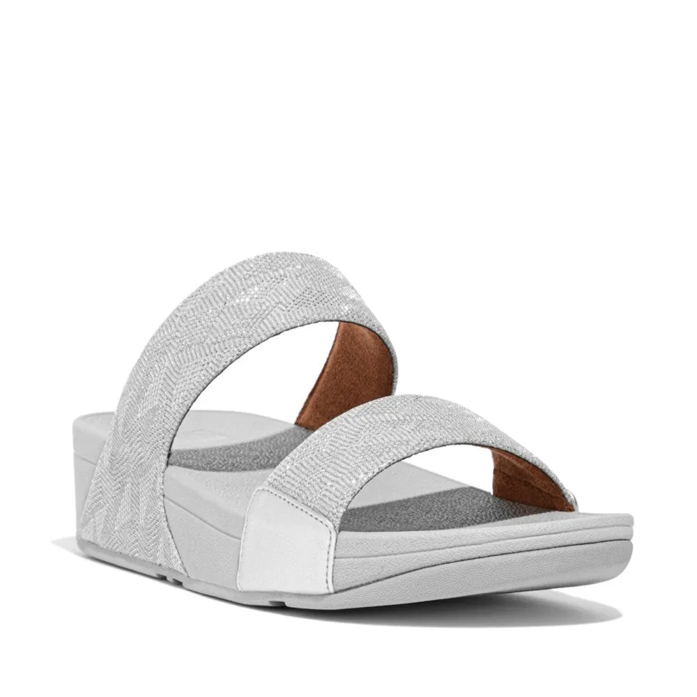 Fit Flop Lulu Glitz Slides Silver    