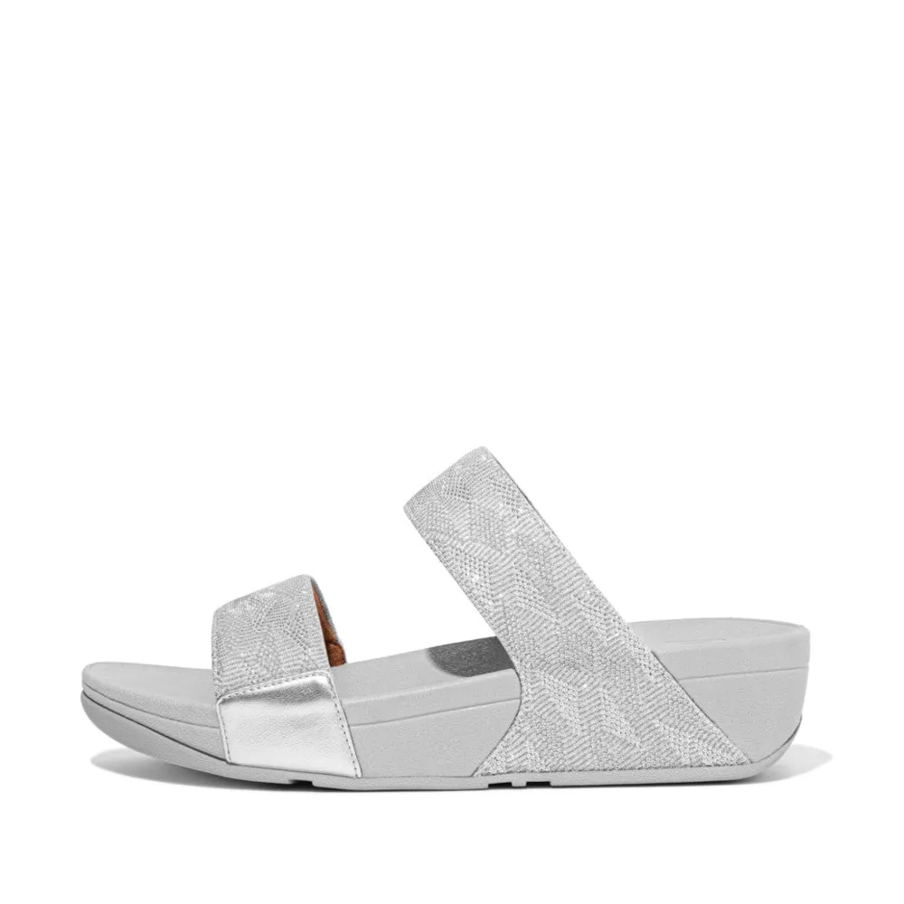 Fit Flop Lulu Glitz Slides Silver    