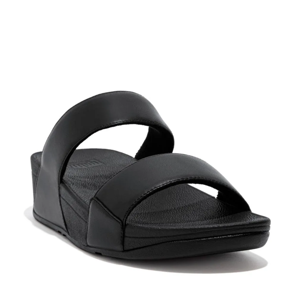 Fit-Flop Lulu Leather Slides Black    