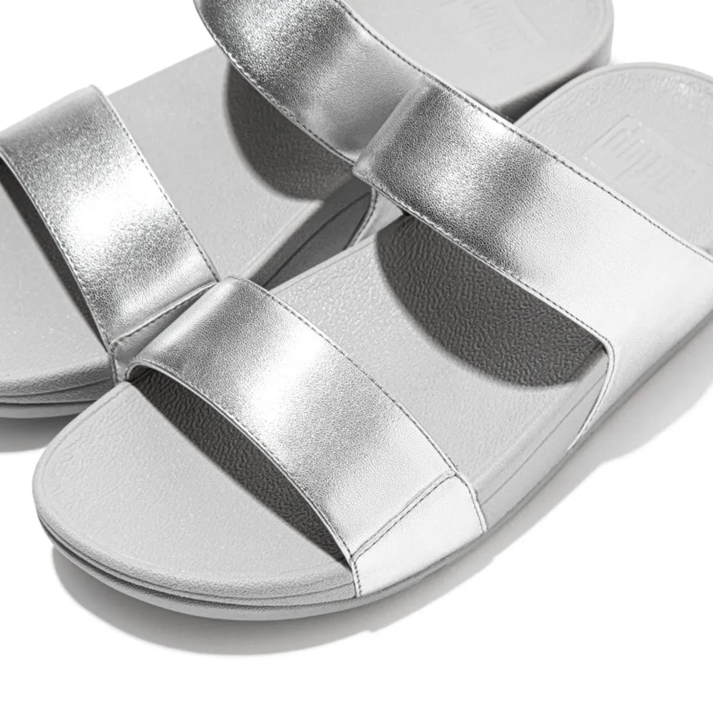 Fit-Flop Lulu Leather Slides Silver    