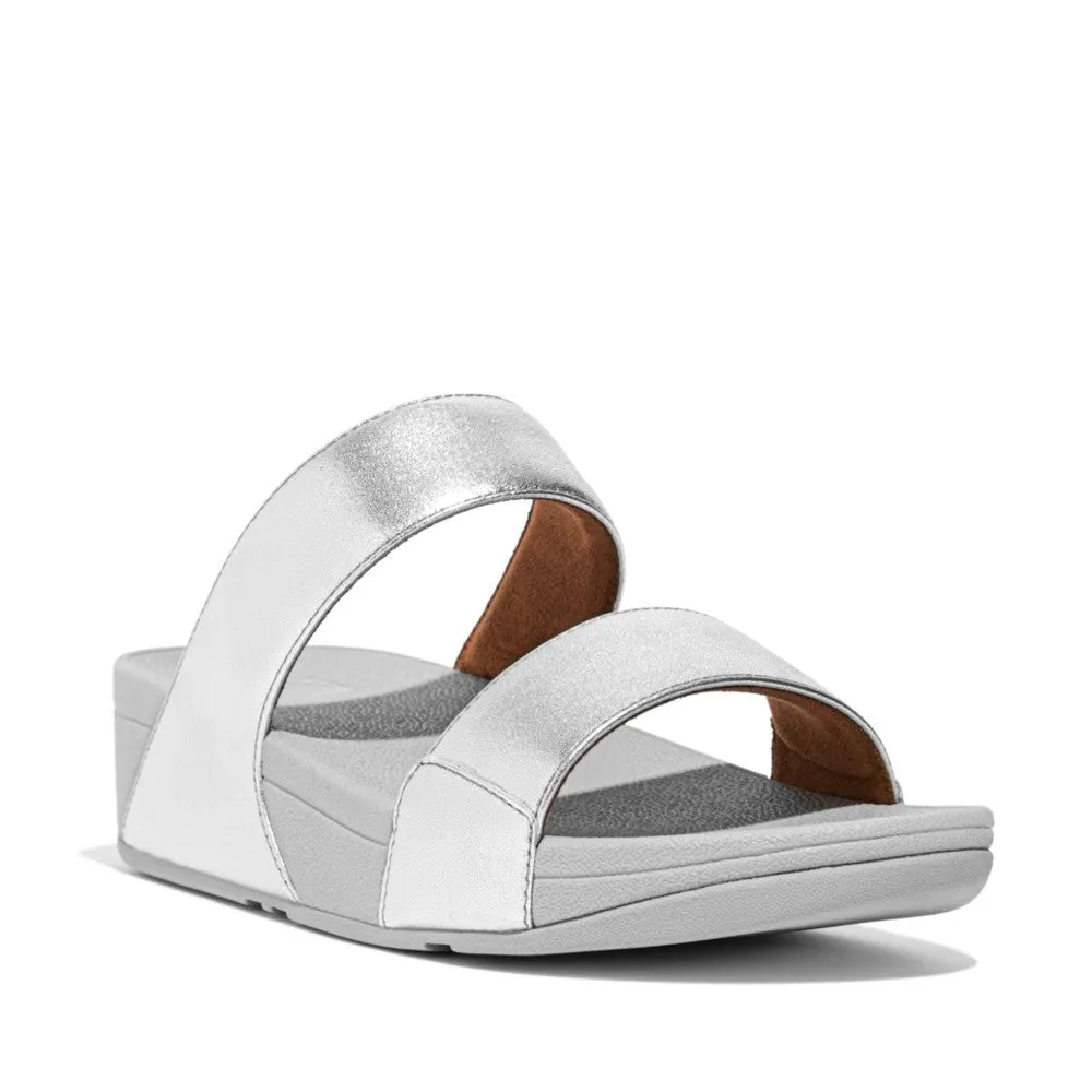 Fit-Flop Lulu Leather Slides Silver    