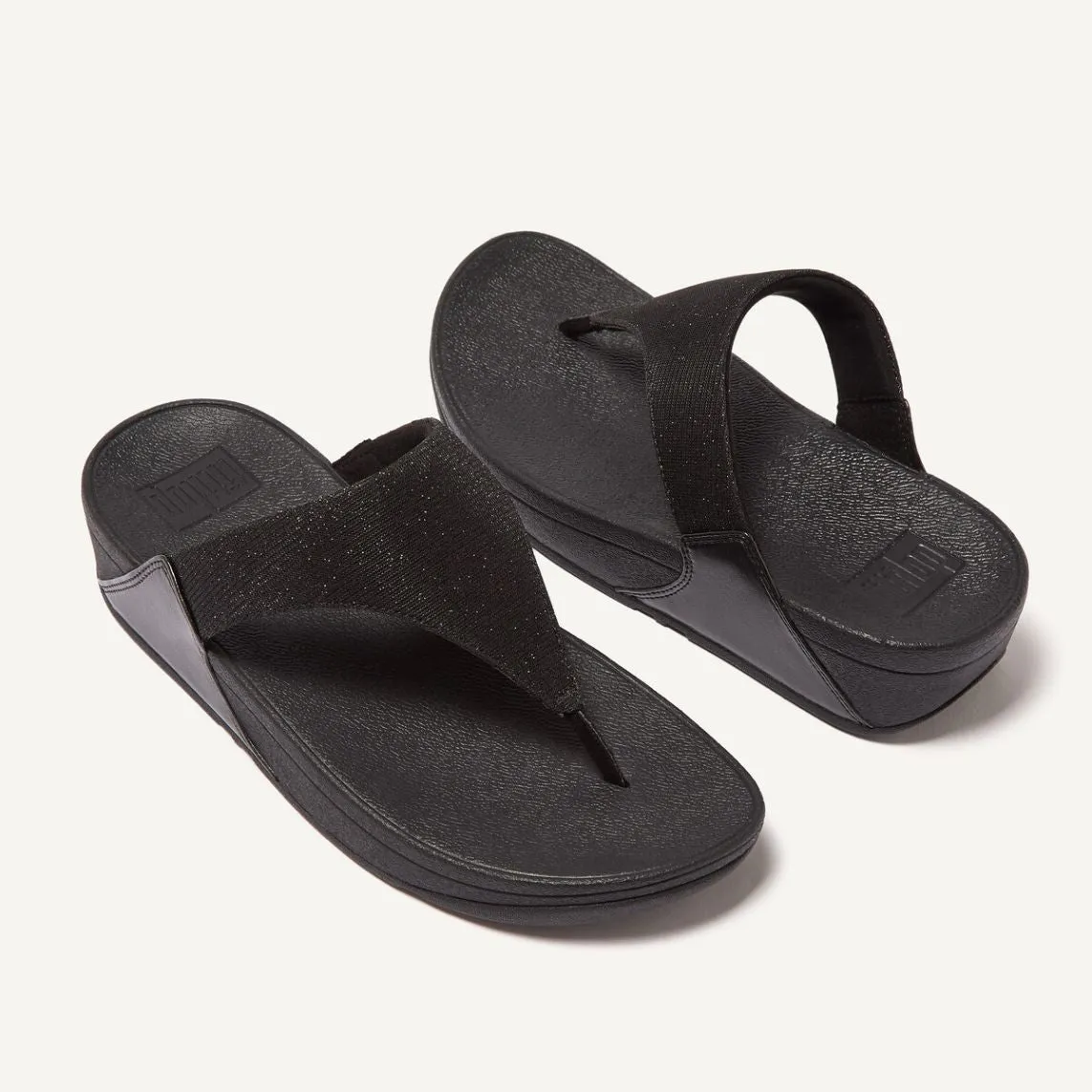 Fit Flop Lulu Shimmerlux Toe-Post Black     