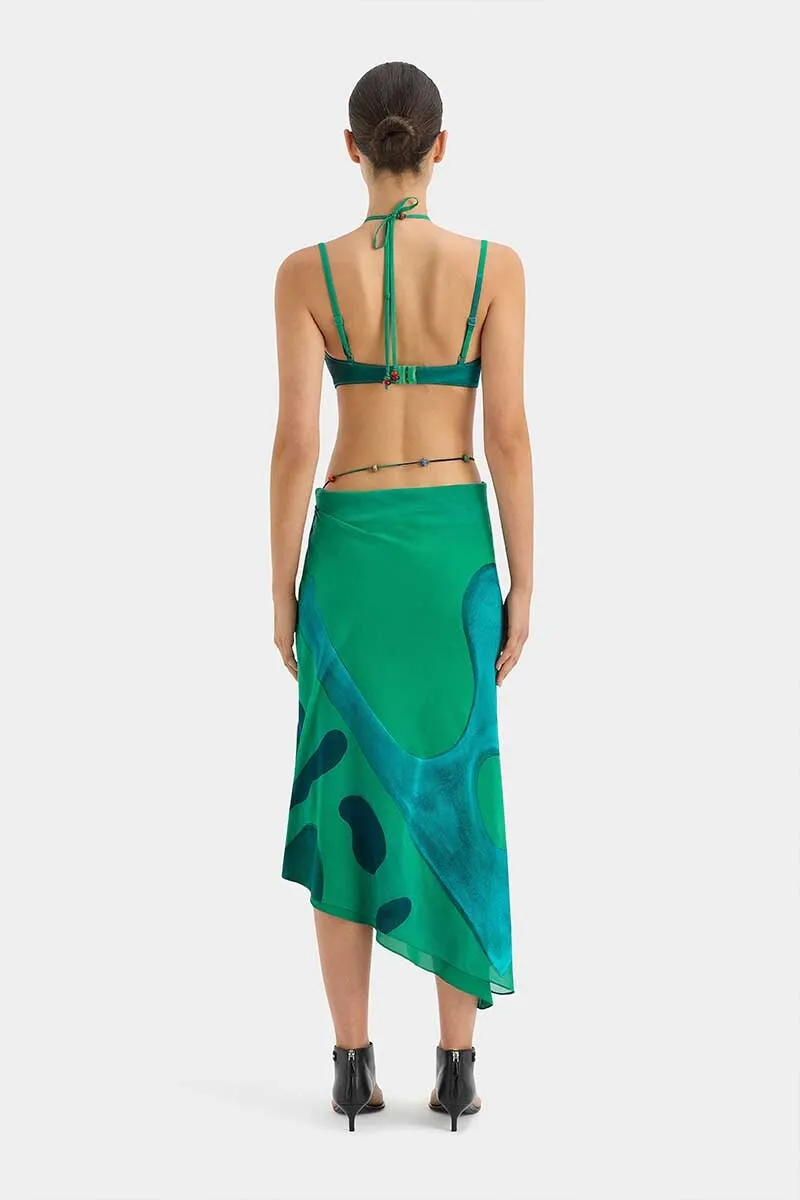 FRANKIE BIAS SKIRT-EMERALD REFLECTION