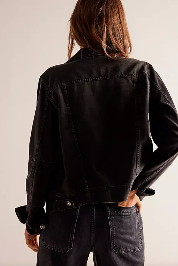 Free People Rumors Denim Jacket - Black