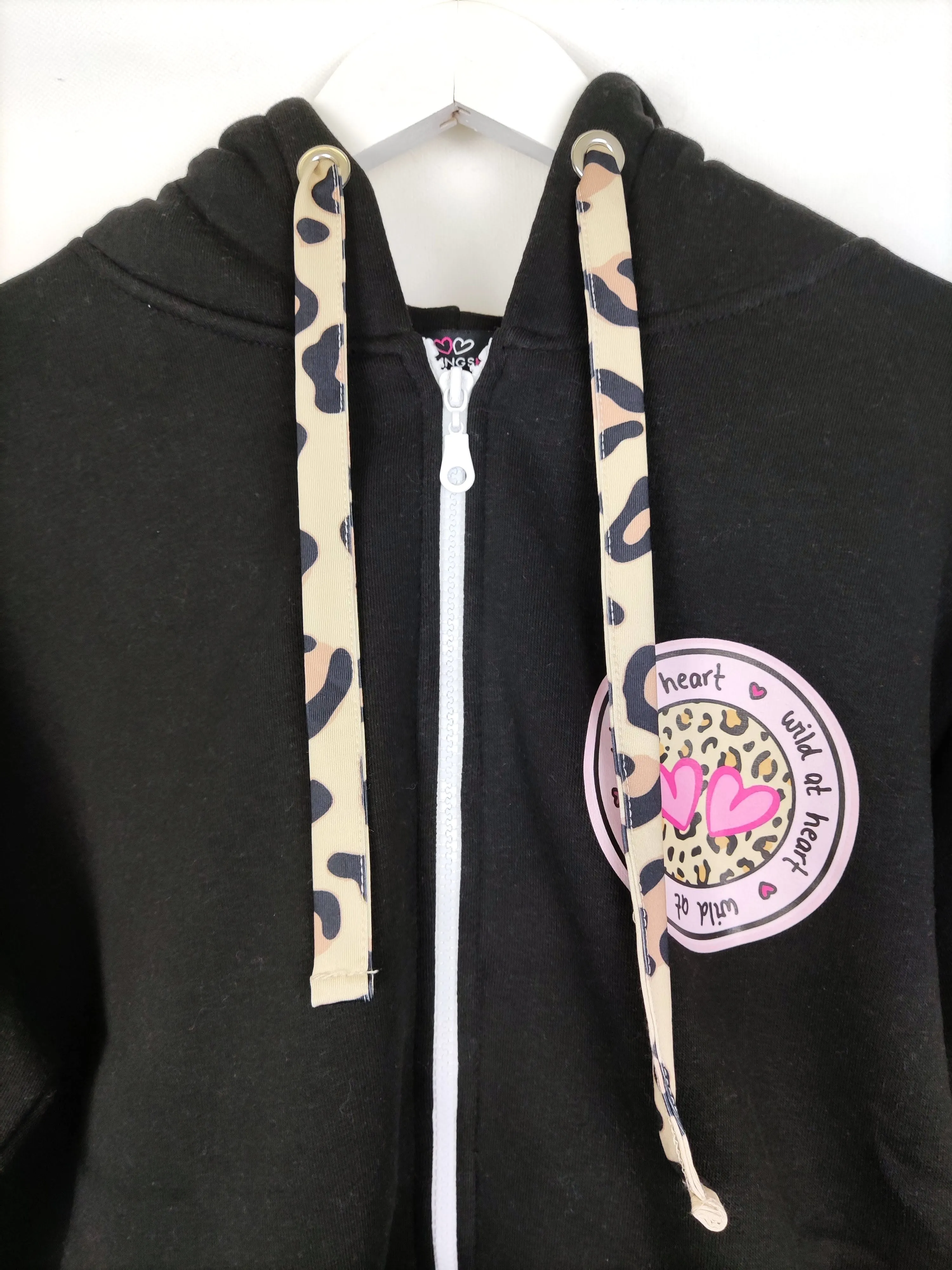 HOODIE JACKE BW "LEO PATCH" SCHWARZ