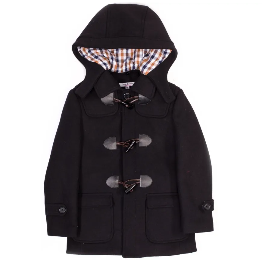 Isaac Mizrahi Boys Black Wool Toggle Coat_ CT004