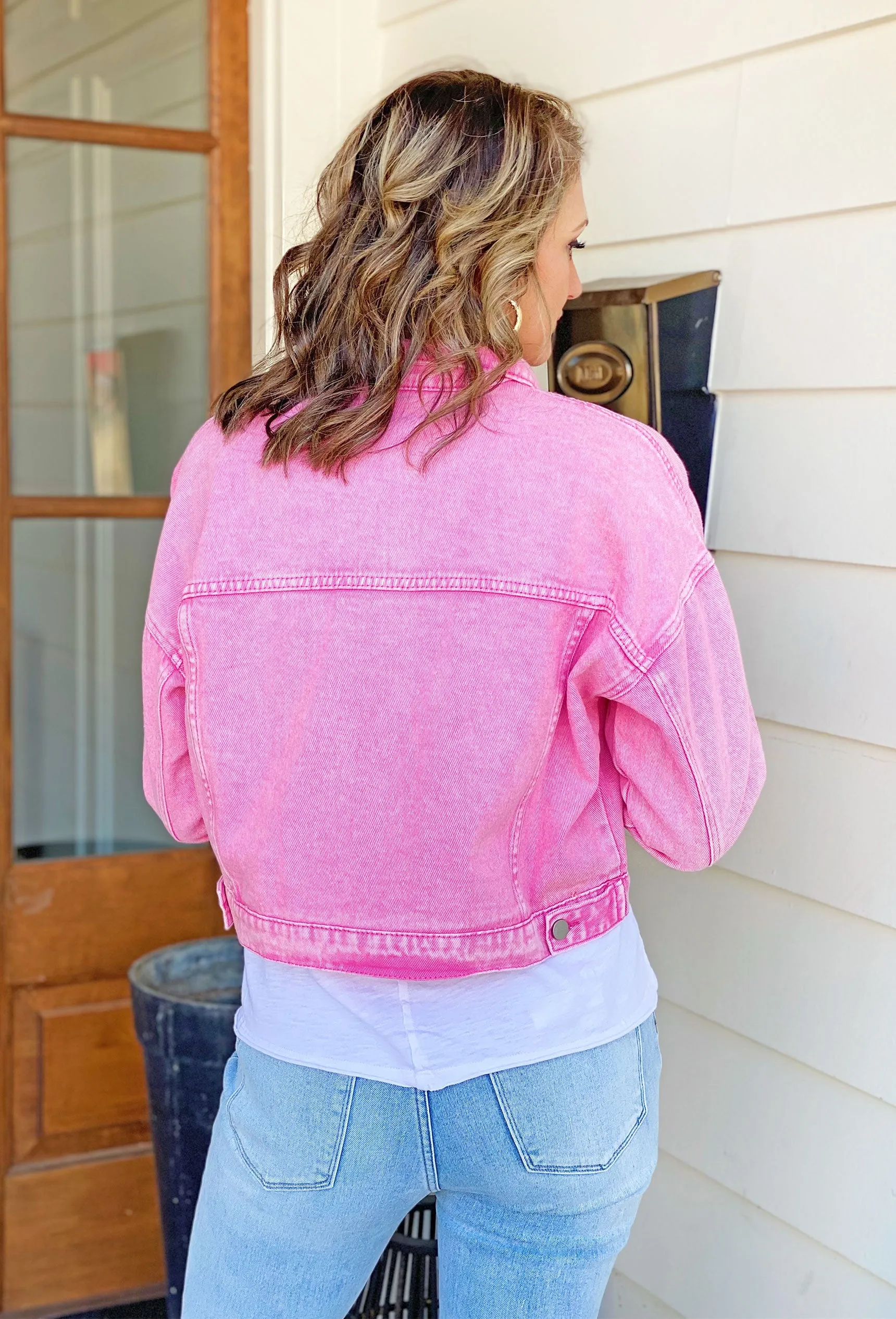 Let Me Explain Pink Denim Jacket